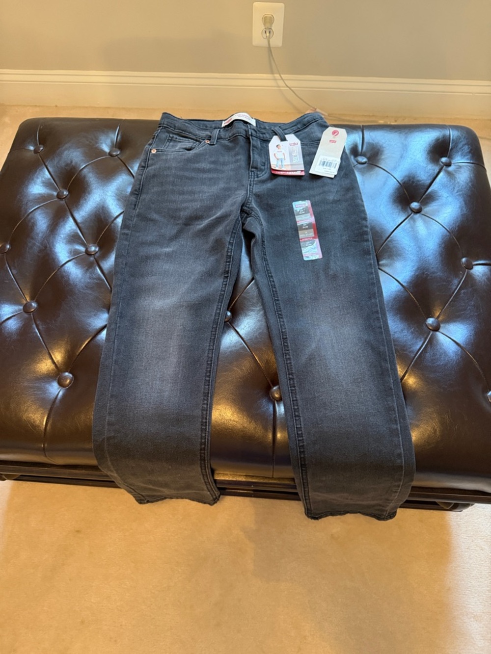 Levi's Kids Black Washed Jeans 511 Performance Slim